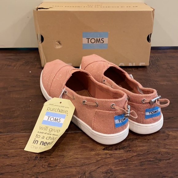 NEW TOMS BIMINI BLOOM METALLIC JUTE GIRL'S SHOES - Picture 2 of 5